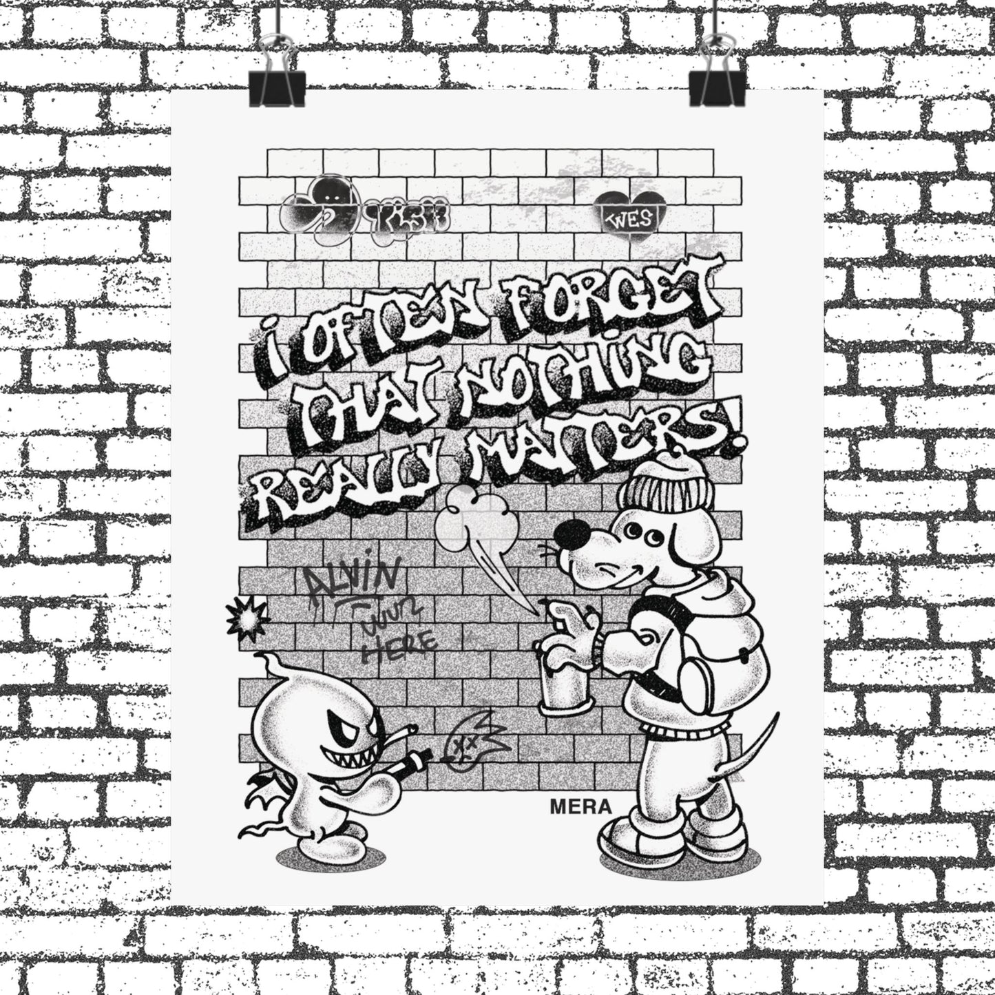 "Wes Graffiti Wall" Design Matte Print