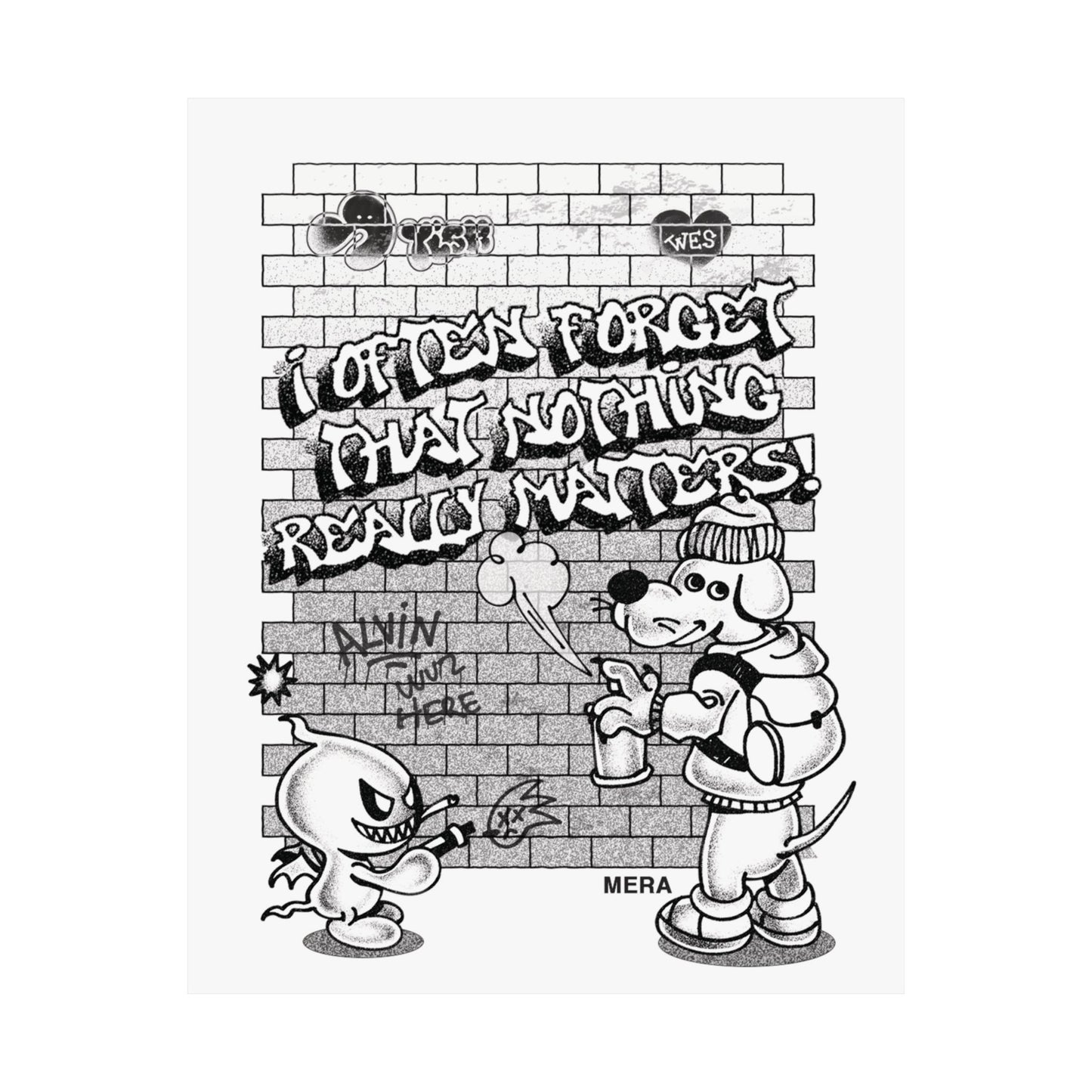 "Wes Graffiti Wall" Design Matte Print